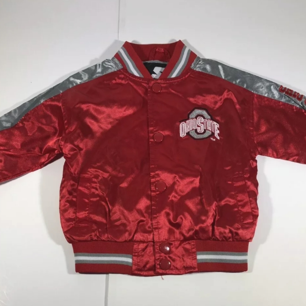 Ohio State Buckeyes Kids full Snap-On Varsity Letterman Bomber Starter Jacket - Picture 1 of 7